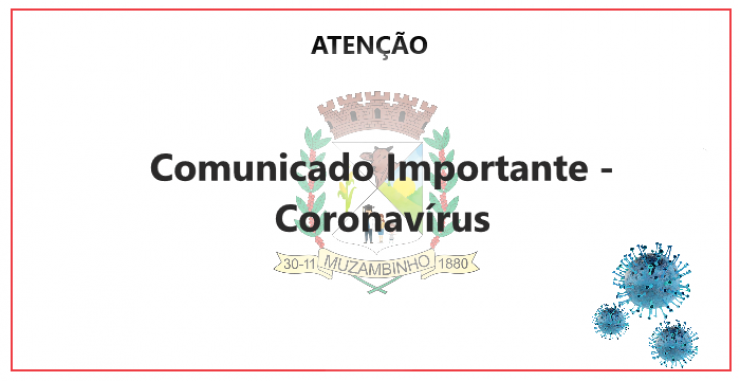 Comunicado importante - Coronavírus