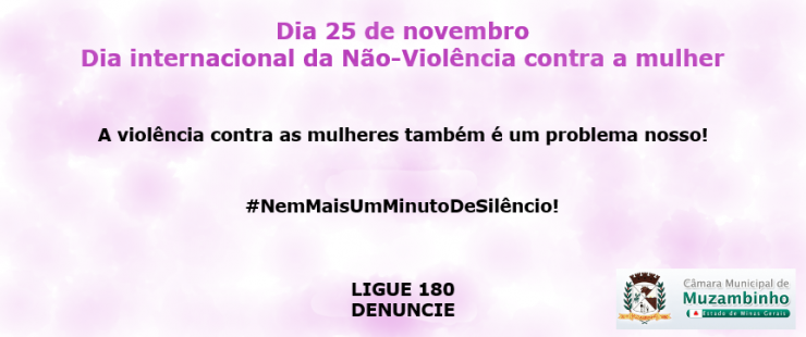 Dia 25 de novembro, dia internacional pelo fim da violência contra a Mulher