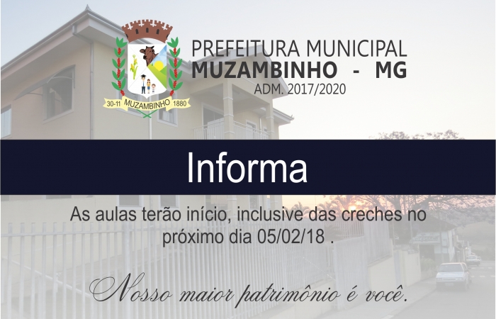 Aulas nas Escolas e Creches Municipais